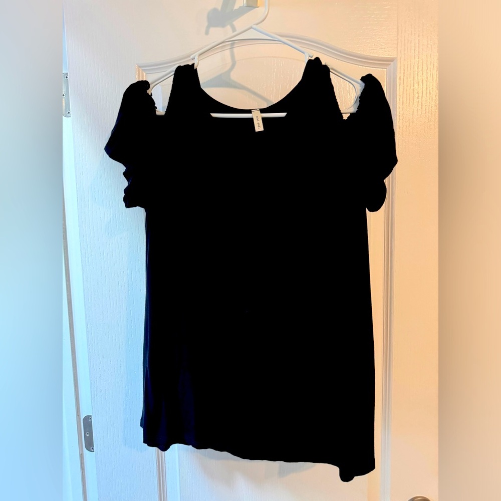 Black Cold Shoulder Top